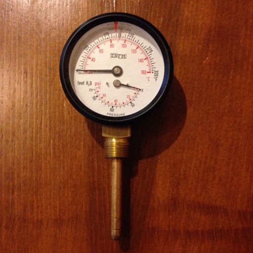 ENFM Boiler Gauge For Temperature And Pressure 1/2&#034; NPT 2-1/2&#034; Probe