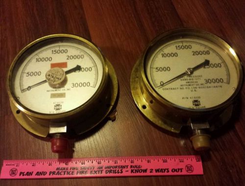 Vintage Brass high pressure gauges