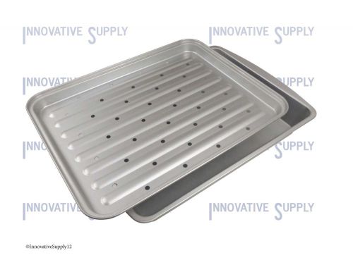Brand New:  Aluminum Broiler Pan &amp; Grill – 2 pc. Set (top and bottom)