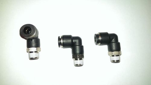 10 pcs push to connect tube swivel elbow 90° fitting, 1/4 tube 1/8 npt male for sale