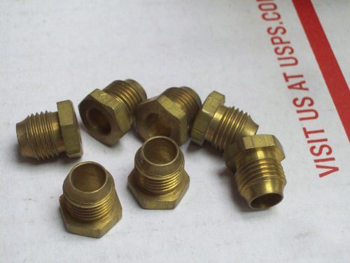 (6) 6100x5 brass threaded sleeve tubing nut tube fitting 5/16&#034; weatherhead for sale