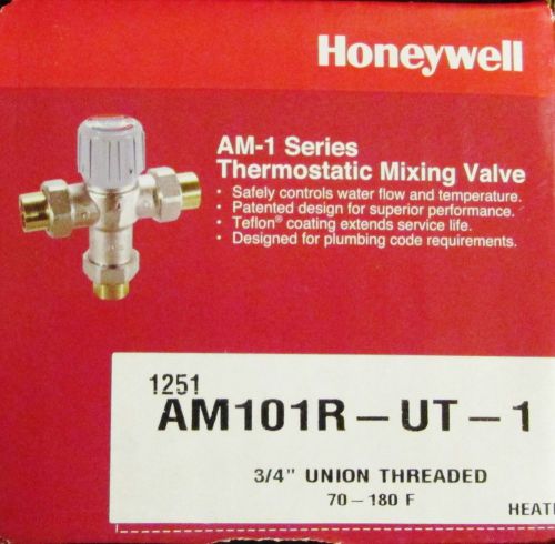 Honeywell 3/4 &#034; union threaded  70-180f thermostatic mixing valve am101r ut 1 for sale