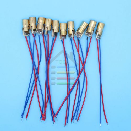 Hot 10pcs/lot 650nm 6mm 3v 5mw laser dot diode circuit module red copper head for sale