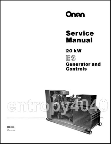 ONAN ES Generator Controls &amp; SERVICE Manual &amp; Illustrated Parts MANUALS SET CD