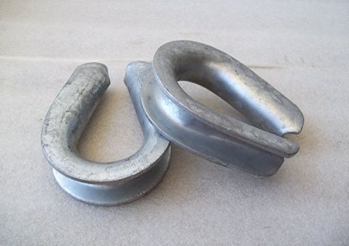 (lot of 2) 1-1/4&#034; galvanized wire rope cable thimbles (1.25&#034;) ~ free shipping for sale