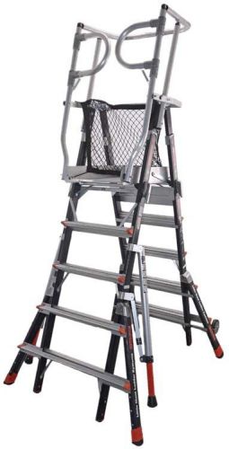 Little giant 18509 5&#039;-9&#039; adjustable platform aerial safety cage a-frame ladder for sale