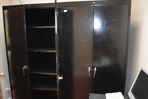 Metal cabinets, with two doors.