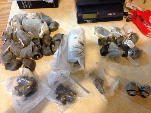 *lot* 41 pieces galvanized pipe - reduction elbows, nipples, unions, tees, cross for sale