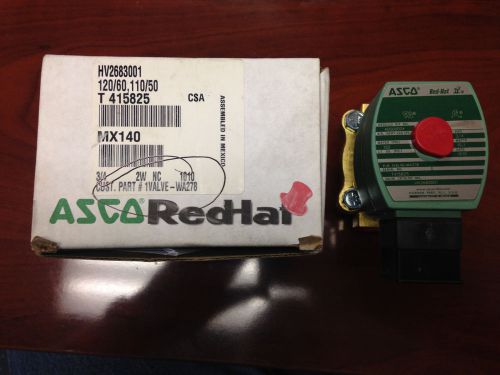 Asco Red Hat 3/4&#034; NC Solenoid Valve T415825 With Coil NIB FREE SHIPPING