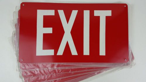 Lot of 6 Aluminum Exit Signs - 14&#034; x 8&#034; - New Old Stock