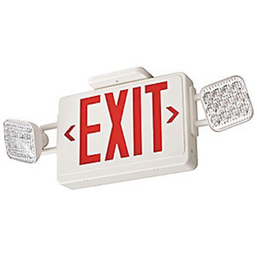 Lithonia ECR LED HO M6 High Output Red LED Emergency Exit Sign Combo White
