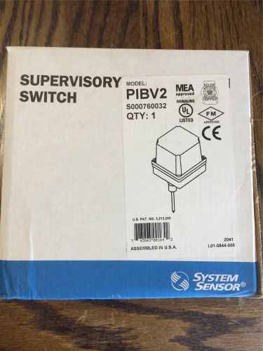 SYSTEM SENSOR PIBV2 SUPERVISORY SWITCH FOR FIRE SYSTEM ** NEW IN BOX**