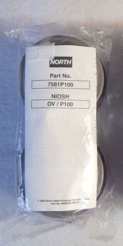 NORTH 7581P100L Respirator Cartridge, 2 packs, NEW sealed
