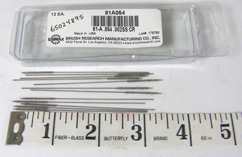 Pk. of 12 brm #81a054 tube brushes 0.054 brush dia. , 3&#034; length, 1200 rpm~ for sale