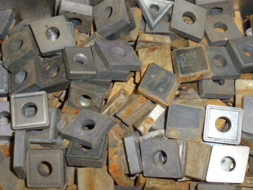 20.5 lb.LOT of ASSORTED SCRAP CARBIDE INSERTS, SEVERAL NEVER USED!