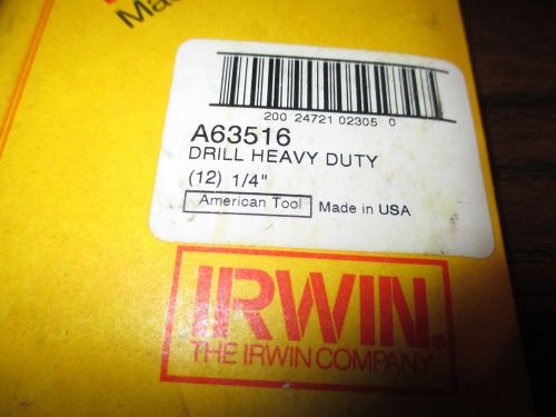 Irwin Industrial 1/4&#034; Heavy Duty Jobber Drill Bit 67516  PACK OF 12