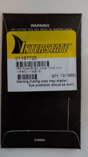 Interstate jobber drill bits size (wire): #72 drill bit, 2 x 12 pack free ship for sale