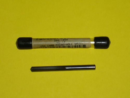 #12 .189 Solid Carbide Straight Flute Drill Bit Brand New