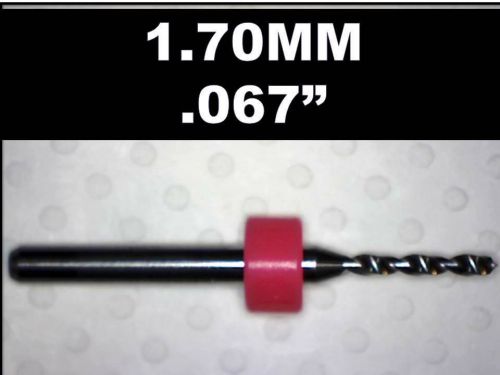 1.70mm - .067&#034;  Carbide Drill Bit - NEW One Piece - CNC Dremel PCB  Hobby Models