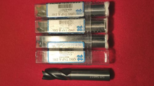 4 PCS 5/8&#034; ENDMILLS 4 FLUTE TIALN COATED CARBIDE END MILL OSG