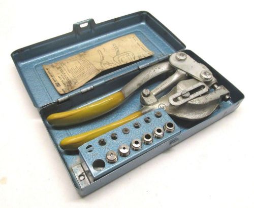 Nice! whitney-jensen 3/32&#034; to 17/64&#034; hand punch set - #5jr for sale