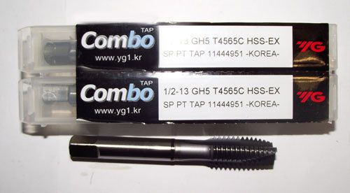 3pc 1/2-13 YG1 Combo Tap Spiral Point Taps for Multi-Purpose Coated