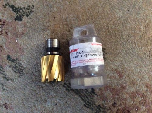 Hougen  1-1/8&#034; X 7/8&#034; DRILL ROTOBROACH ANNULAR CUTTER BIT NEW!