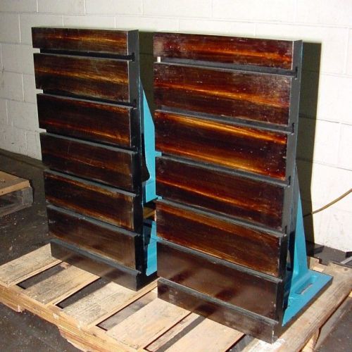 36&#034; h 18&#034; w jash (2) cast iron t-slotted angle plates, 36&#034;h x 18&#034;w x 18&#034;d for sale