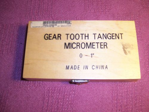 GEAR TOOTH TANGENT MICROMETER O-1&#034; RATCHET THIMBLE W/LOCK ORIG BOX EXC COND WREN