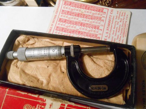 Very Clean Starrett 436 1 in. Like never used,Just missing Wrench!!Free Shipping