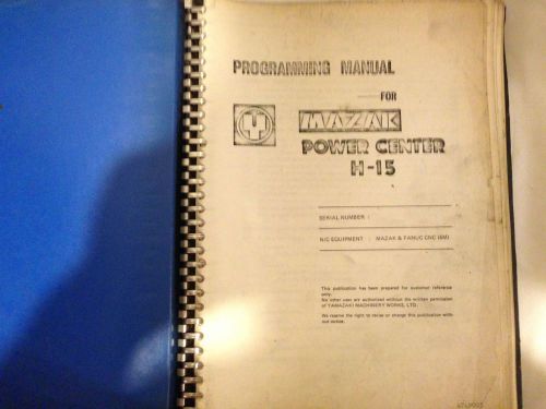 Mazak Power Center H-15 Programming Manual