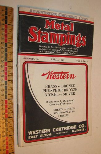 1929 metal stamping&#039;s magazine booklet book western cartridge co ad vol.2 no. 4 for sale