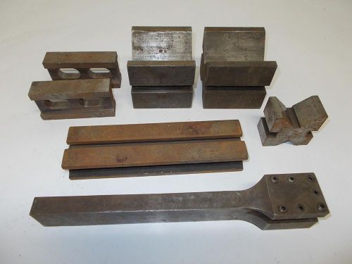 Set of 6 Vintage Large Machinist&#039;s Metalworking V, H, I Metal Block Work Holders