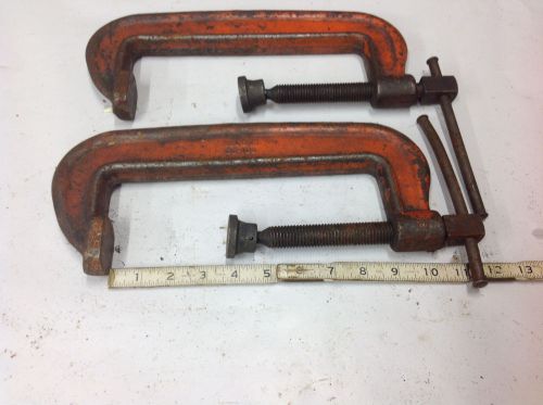 (2) Williams Vulcan 108  C-Clamp Short Spindle  3-1/2&#034; to 8&#034; Opening  USED