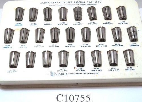 25 PC SET ACURA FLEX COLLETS 1/8 - 1/2 BY 64THS 1/2&#034; SERIES FOR  KWIK SWITCH 200