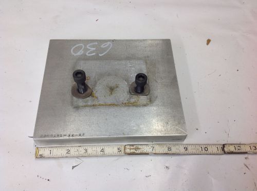 Aluminum machinist collet fixture plate table 9 x 8 x 1&#034; thick, 2 x 1/2&#034; holes for sale