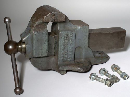 Vintage athol machine co. 614 heavy 4&#034; bench vise machinist-blacksmith -starrett for sale
