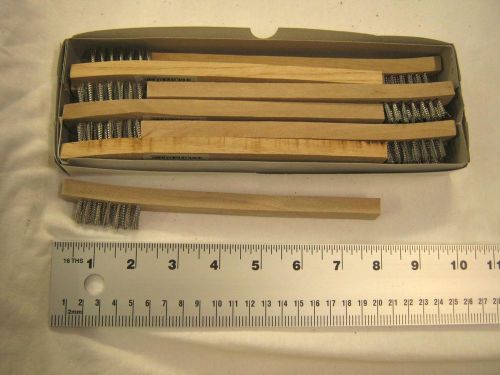 LOT of 12 Stainless Steel Wire Brushes w/wood handle 8&#034;