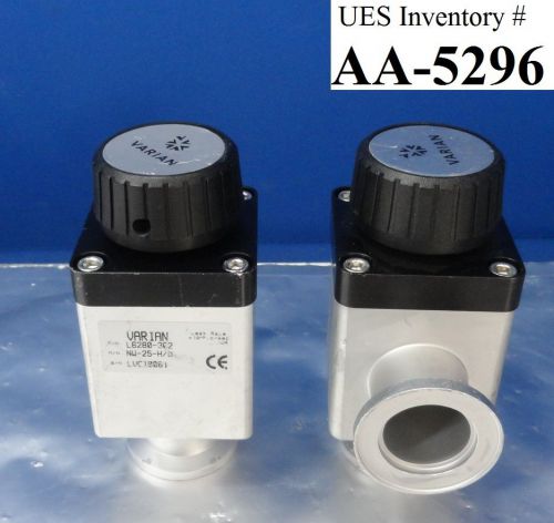 Varian l6280-302 manual right angle bellow valve nw-25-h/0 lot of 2 used working for sale