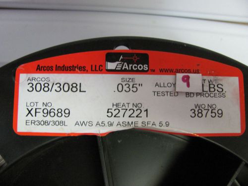 PARTIAL Spool Arcos ER 308 / 308L Alloy .035&#034; Tig Welding Wire 9# 9 LBS ER308