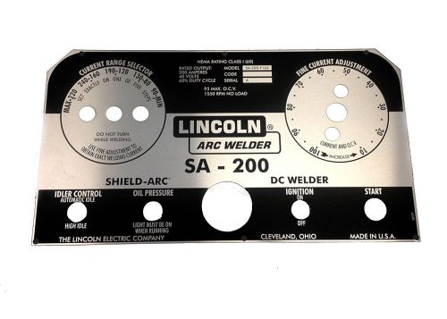 Lincoln SA-200 BLACK NAMEPLATE L5171 BW334