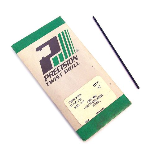 Precision twist drill pack of 11 high speed drill bits 1/16 r51  51004 for sale