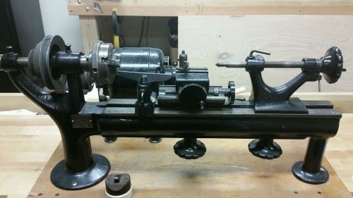Vintage goodell pratt bench lathe 125 , tool rest 132, 1/4hp ge motor for sale