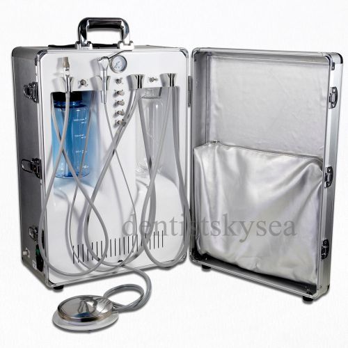 Portable Dental Deluxe Delivery Unit Cart Suitcase Self-Contained 3-way Syringe