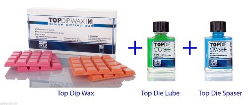 3 pcs of dental lab product - top die lube + top die spaser + top dip wax m for sale