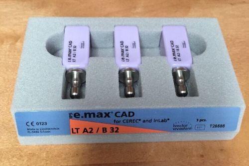Ips e.max cad for cerec and inlab-five blocks total-double notch-lt a2/b32!!! for sale