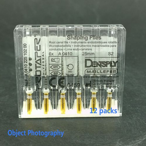 12 dentsply maillefer protaper universal 25mm s2 niti root canal file engine dbm for sale