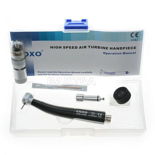 COXO Dental Standard Head Single Spray Push Button High Speed Handpiece M4 Black