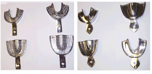 8 impression trays solid perforated dental instruments for sale