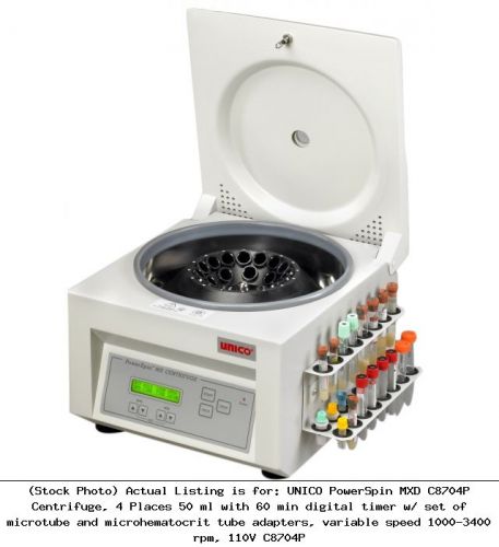 UNICO PowerSpin MXD C8704P Centrifuge, 4 Places 50 ml with 60 min digital timer